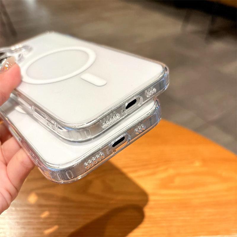 HD прозрачный акриловый магнитный чехол для iPhone 16 Pro Max Plus для беспроводной зарядки Magsafe с кнопкой управления камерой, защита