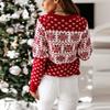 Женский рождественский пуловер с изображением лося и снежинки, свитер, трикотажные топы, блузка