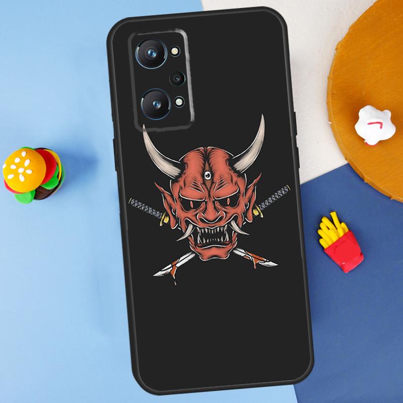 Japanese Samurai Oni Mask For Realme 14 13 12 10 11 Pro Plus GT 6 6T 5 GT7 Pro C55 C51 C21Y C25S C67 C75 C53 C61 Case