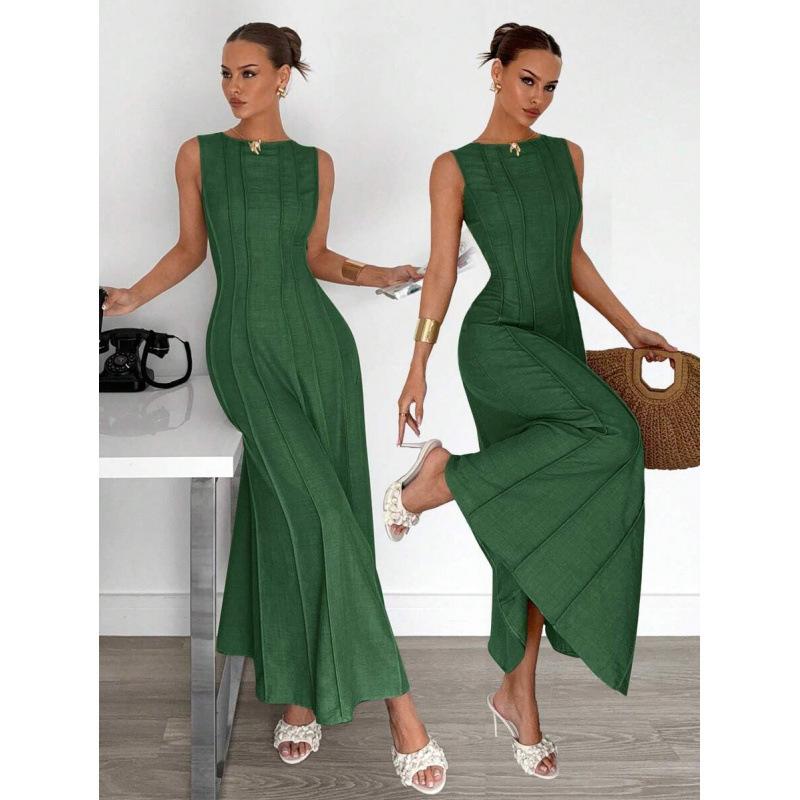 Amazon Europe and the United States 2026 summer new fashion temperament sleeveless A word casual elegant polka dot dress
