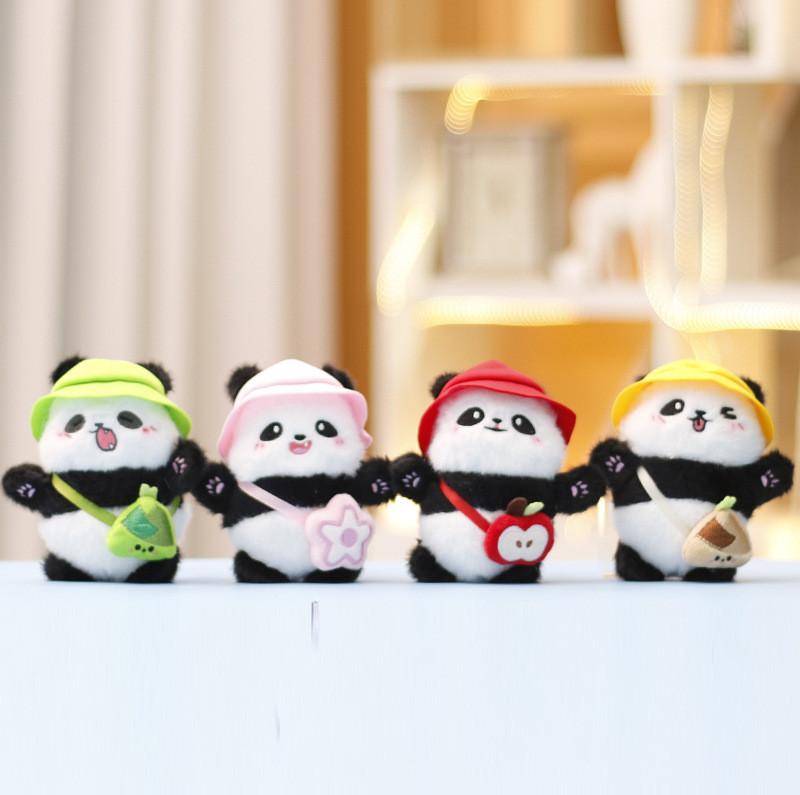Plush Panda Toy With Keychain For Girls Soft Stuffed Animal Gift For Kids