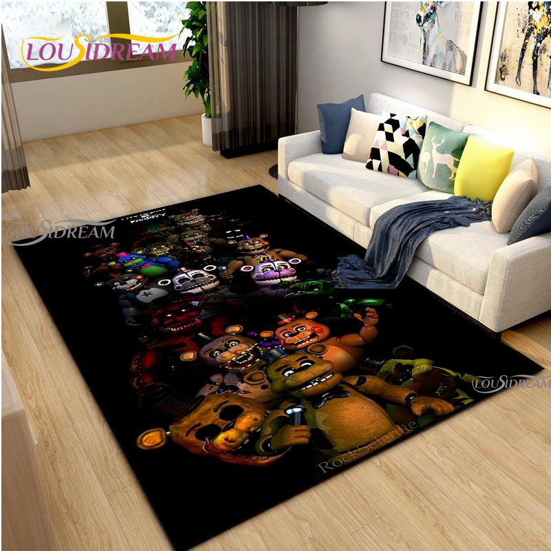Horror Bear Night Game Carpet for Living Room Bedroom Rug Kitchen Kids Door Unslip Floor Mat Birthday gift photography props Rug