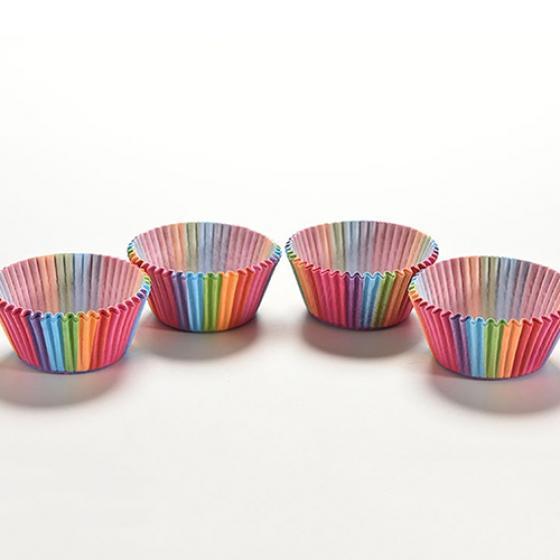 100Pcs Colorful Rainbow Paper Cake Cupcake Liners Party Baking Muffin Cup Case