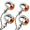 TaJiMy Motorcycle Turn Signals Cannonball Type Set of 4 Universal Custom Harley Steed
