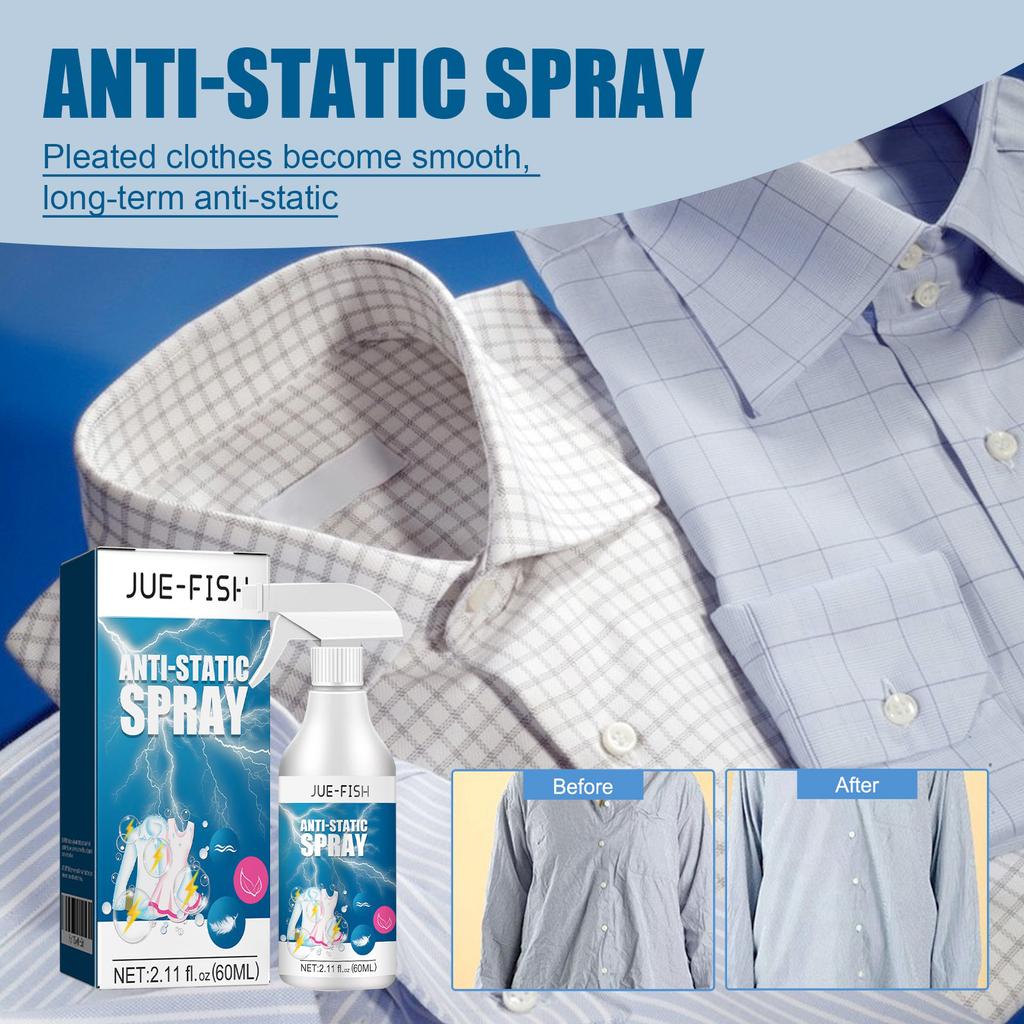 Fabric Anti-Static Spray Effectively Remove Wrinkle Dust Smoothing Cloth Eliminate Static Electricity Clothing Static Eliminator