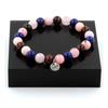 Stones and Minerals. Rose Quartz + Red Tiger Eye + Lapis Lazuli Pearl Bracelet + Made In France.