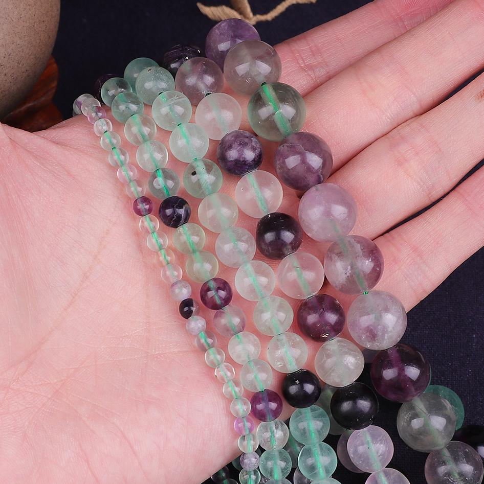 Натуральный камень, разноцветные флюоритовые круглые свободные бусины, прядь 15 дюймов, 4, 6, 8, 10, 12 мм, размер на выбор для изготовления ювелирных изделий