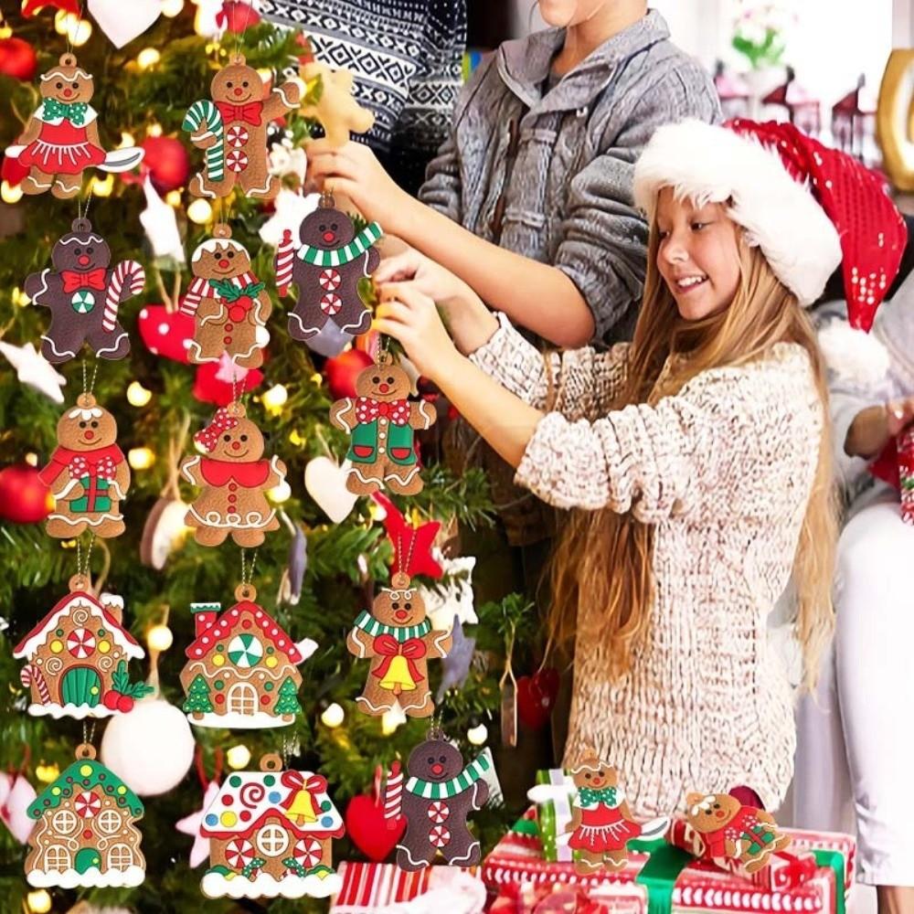 DIY Craft Gingerbread Man Ornaments Cute Gingerbread Christmas Decor  Indoor Decorations