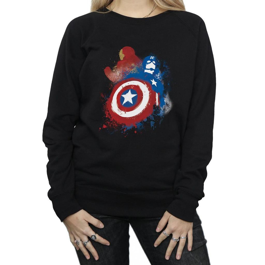 Marvel Womens/Ladies Captain America Civil War Painted Vs Iron Man Sweatshirt