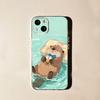Чехол для телефона с принтом животных Морская выдра Для iPhone 17,16,15,14,13,12,11 Pro,Max,Plus,X,XS,XR,SE4,E Mini Прозрачный Мягкий