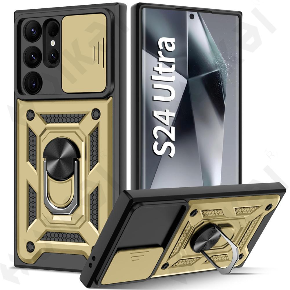Чехол для Samsung S24 S23 S22 Ultra S21 S20 FE Galaxy A25 A35 A54 A14 5G, крышка объектива камеры, кольцо для телефона, подставка, броня, вращающаяся крышка