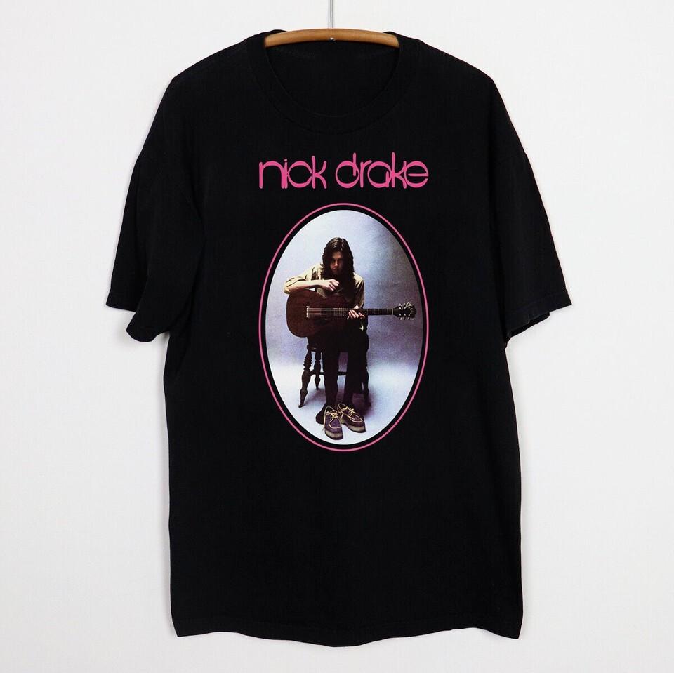 Винтажная рубашка Nick Drake Five Leaves Left Pink Moon Black Все размеры HE455