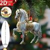 2D Акриловая Лошадь Подвеска-Шарм на Зеркало Заднего Вида Автомобиля Рождественская Елка Рюкзак Подвесное Украшение Вечеринка Новогоднее Украшение Подвесное