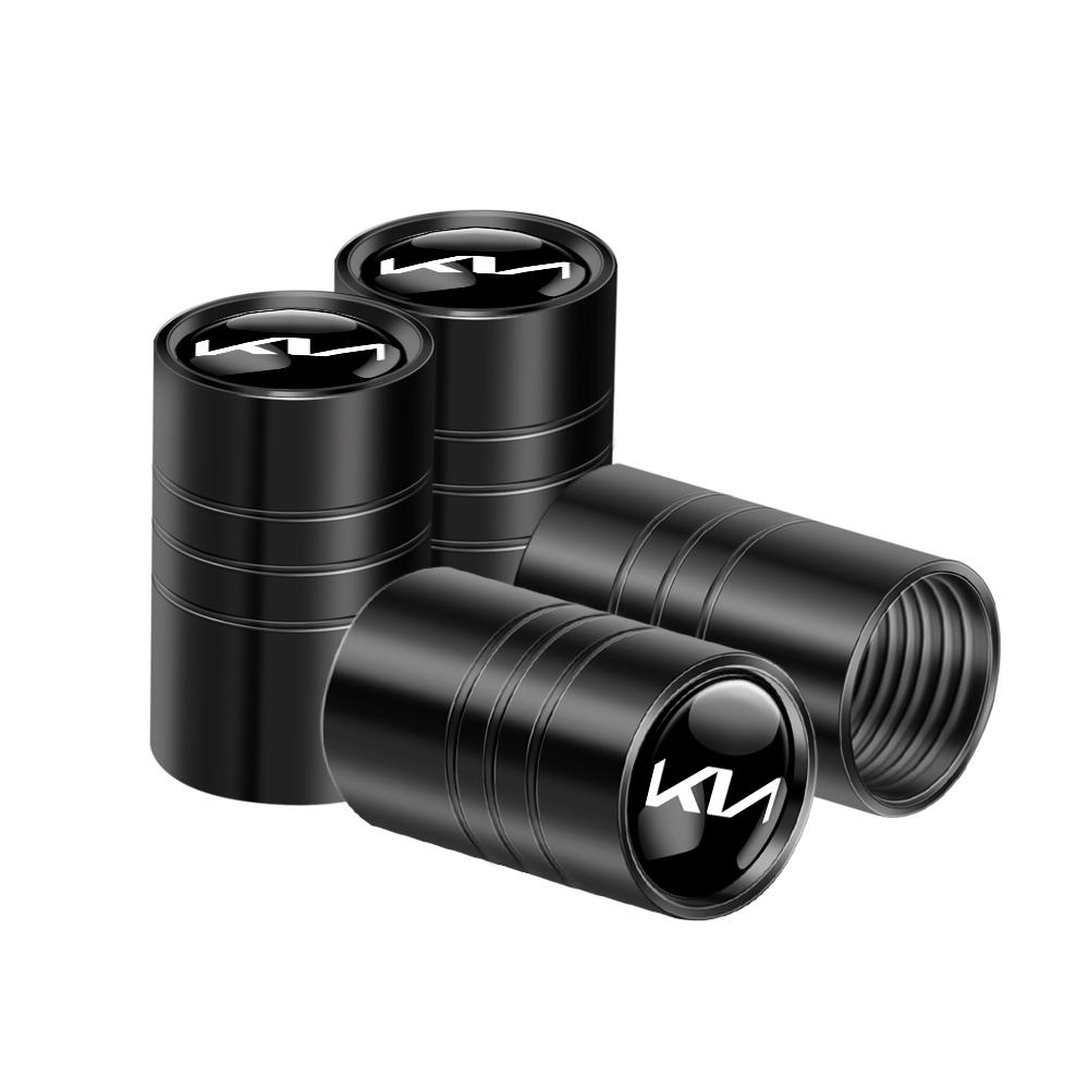 2026 Hot Car Sticker 4Pcs 3D Aluminum Alloy Car Wheel Tire Air Valve Dust Caps Rim Accessories For Kia Rio 3 Soul Picanto EV6 Ce