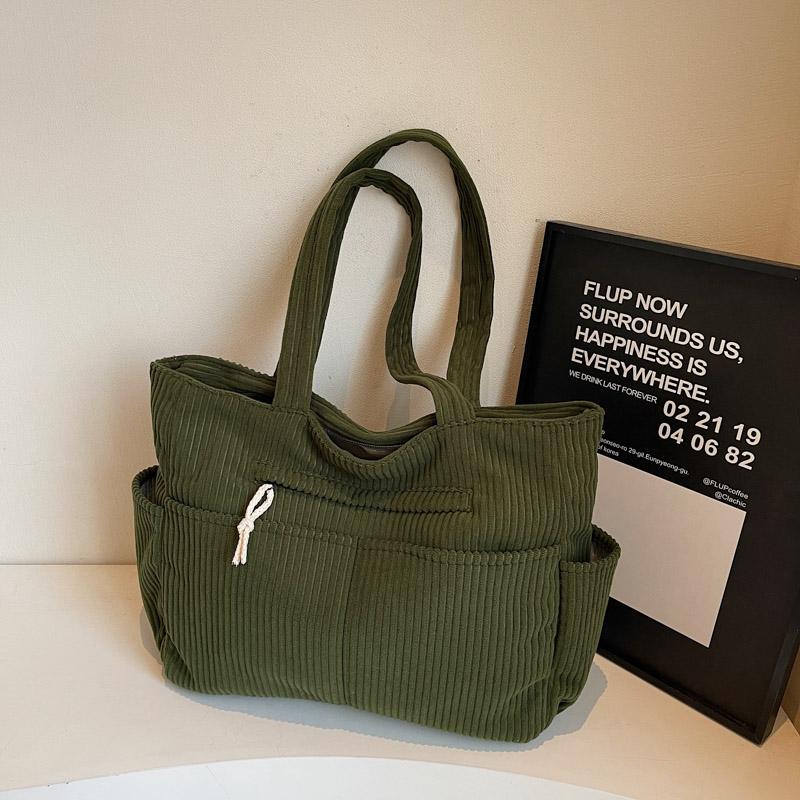 Сумка через плечо женская большая вместительная вельветовая сумка однотонная сумка-тоут сумка для поездок на работу