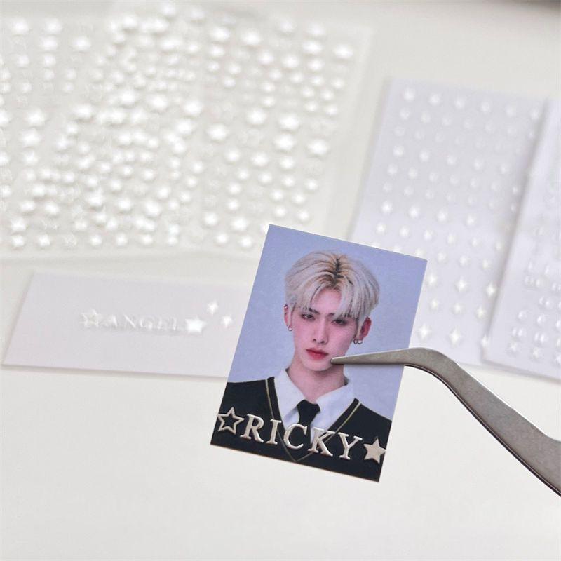 Серебряные Звездные Наклейки DIY Декор для Альбома Скрапбукинга Эстетичные Буквы Наклейки-Звездочки Kawaii Корейская Канцелярия