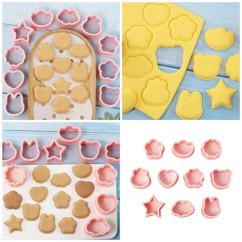 10 шт. Пластиковые формочки для печенья, мастики, штампы для печенья с мультяшным узором, вырезки для сахарных тортов, закусок