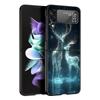 Cartoon Animal Deer Hard PC Phone Case For Samsung Galaxy Z Flip 7 6 5 4 Black Cover For Galaxy Z Flip 3 Foldable Shell Fundas