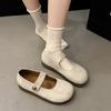 Gentle matching skirt soft-soled women's shoes shallow mouth single shoes women's 2025 new French retro word with Mary Jane shoes