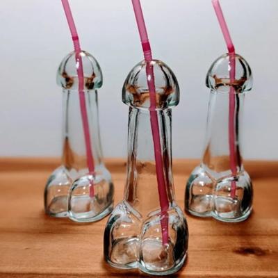 Yousheng Забавный бокал для коктейлей в форме пениса Креативные барные стопки для пива, сока, напитков Прозрачный стакан для питья для пабов, вечеринок