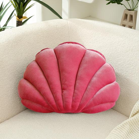 3D Бархатная подушка-ракушка Мягкий вкладыш Ракушка Океан Пляжная тема Декоративная подушка Уютная подушка для дома Дивана Офисного дивана