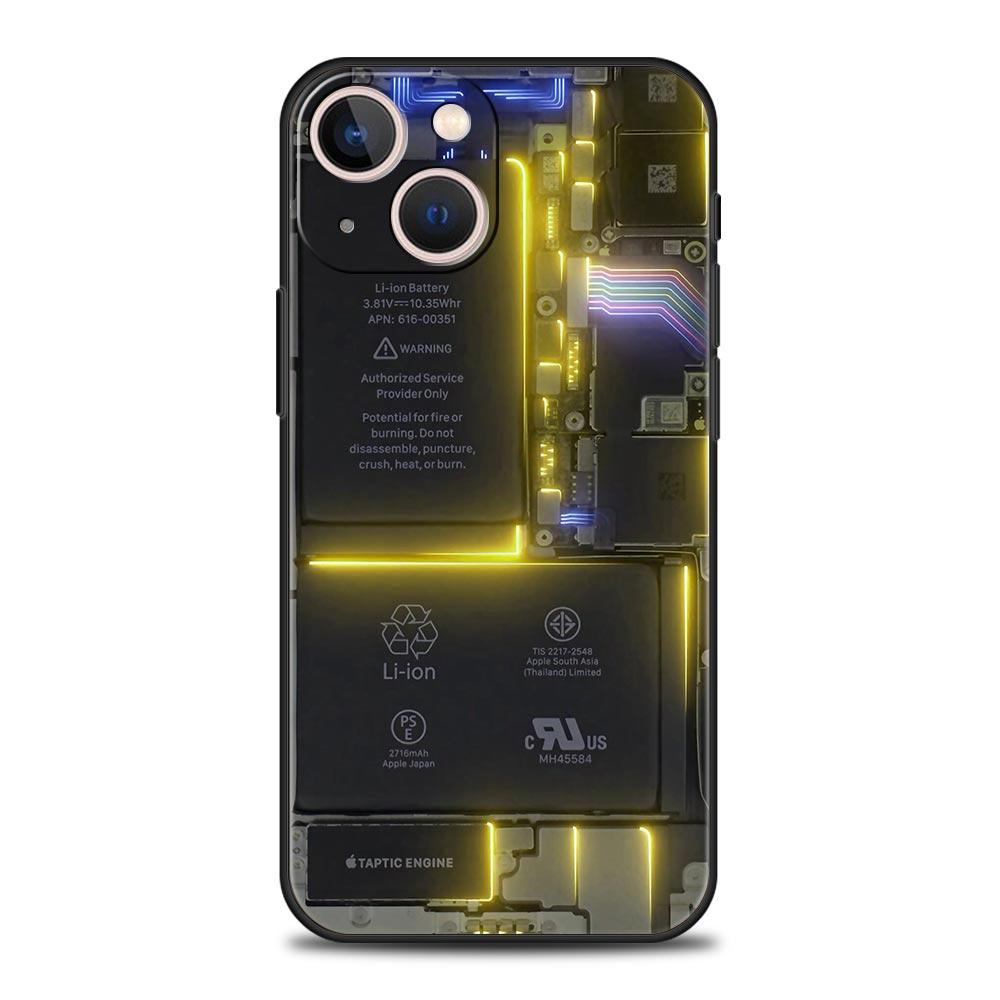 Чехол-накладка с рисунком печатной платы для iPhone 17 16 15 14 13 12 11 Pro Max 17 Air Plus Ударопрочный Мягкий ТПУ Чехол Fundas