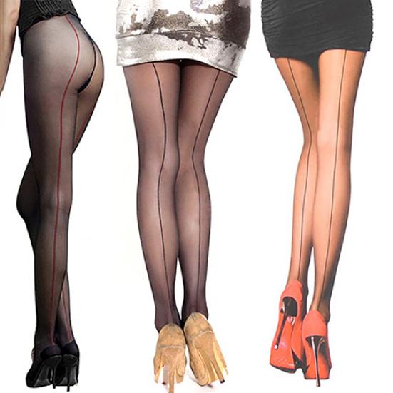 Sexy Women's Ultra Sheer Transparent Line Back Seam Tights Stockings Pantyhose