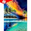 5D DIY Diamond Painting Scenic Sea Embroidery Sale Full Round Sunset Rhinestone Picture