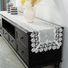 Table Runner White Lace Glass Yarn Rectangle Table Flag Hollow Out Europe Embroidered Dining Table Cloth Romantic Dust Cover