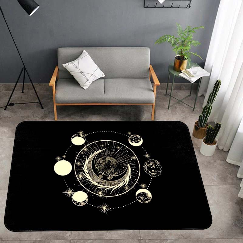 Moon Magic Witch Journal Ковер 3D Печатный Большой Ковер Небесный Бохо Коврик Таро Гостиная Коврик для Ванной Комнаты Противоскользящий