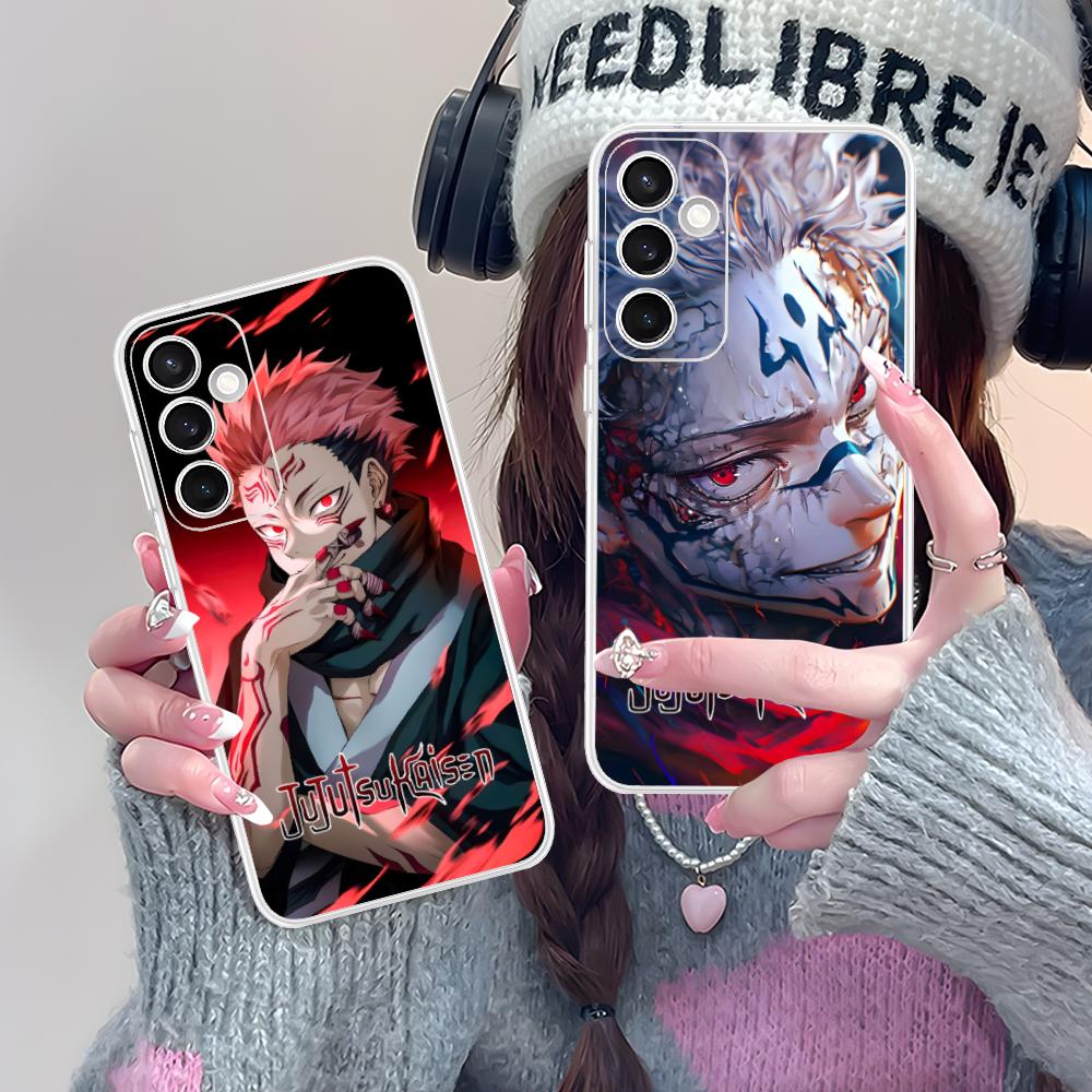 Чехол для мобильного телефона Jujutsu Kaisen Сукуна для Samsung Galaxy S25 S24 S23 S22 S21Plus FE Ультрапрозрачный Цветной Чехол Красивый Роскошный