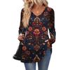 Women's Fashion Casual Long Sleeve Solid Color Shirt Women's V-Neck Tops