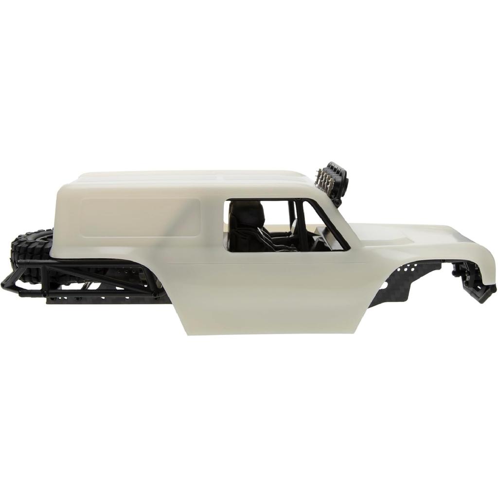 MEUS RACING MB24 SCX24 Body 5.2in 132MM Body Shell ABS+Nylon Carbon Fiber Chassis for 1/24 Axial SCX24 Bronco JLU B-17 C10-(Primary Color)