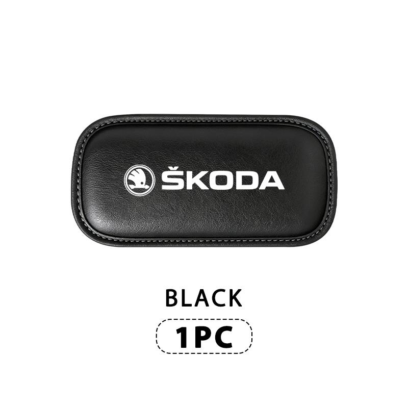 LQP4 For Skoda Car Interior Leg Knee Rest Pad Leather Cushion Accessories VRS Octavia 1 2 3 Rapid Kodiaq Karoq Fabia Kamiq Superb