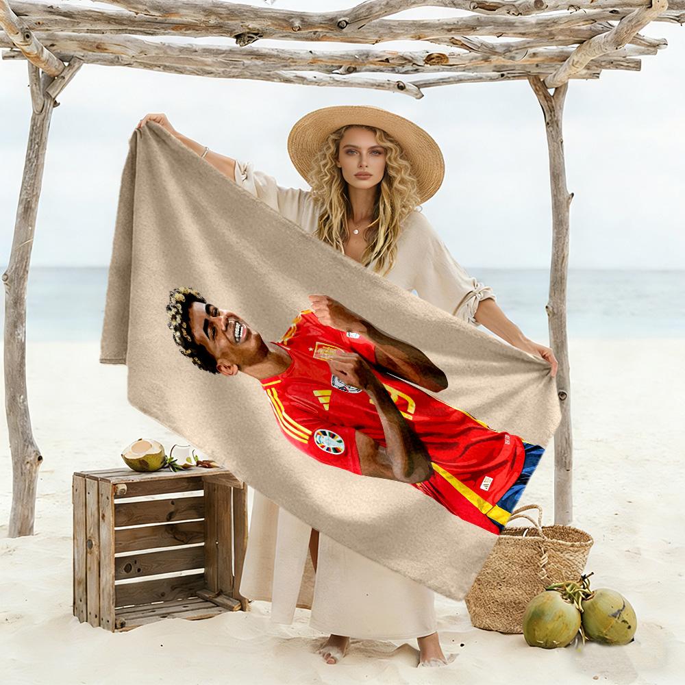 Yamal Barcelona Debut Beach Towel Quick-Dry Soft Microfiber Comfortable Lightweight