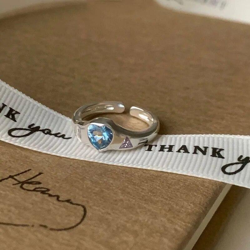 Kpop красочные циркониевые кольца со звездами для женщин, нерегулярное металлическое кольцо, ретро указательный палец, эстетические украшения, аксессуары для девочек в стиле хип-хоп