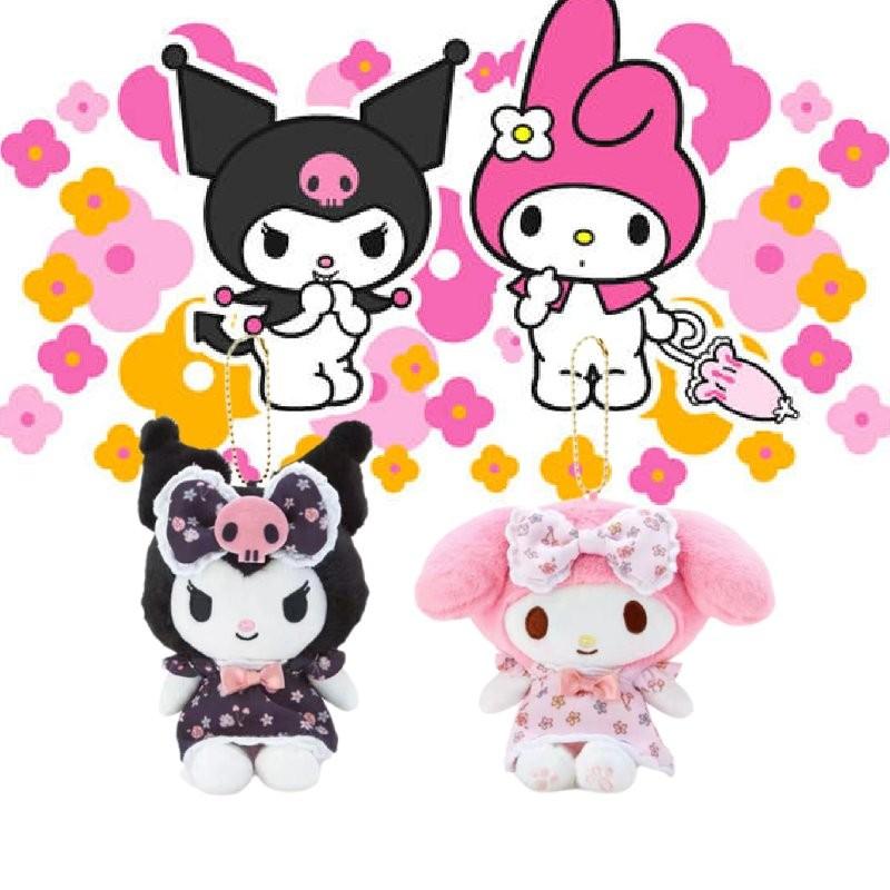 Очаровательное платье с цветочным принтом Куроми, плюшевая вешалка Sanrio, новый японский стиль, коллекционное