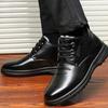 Модная зимняя мужская обувь 2025Новая повседневная кожаная обувь Зимняя плюшевая хлопковая обувь Теплая деловая офисная обувь Мужские ботильоны Botas Hombre