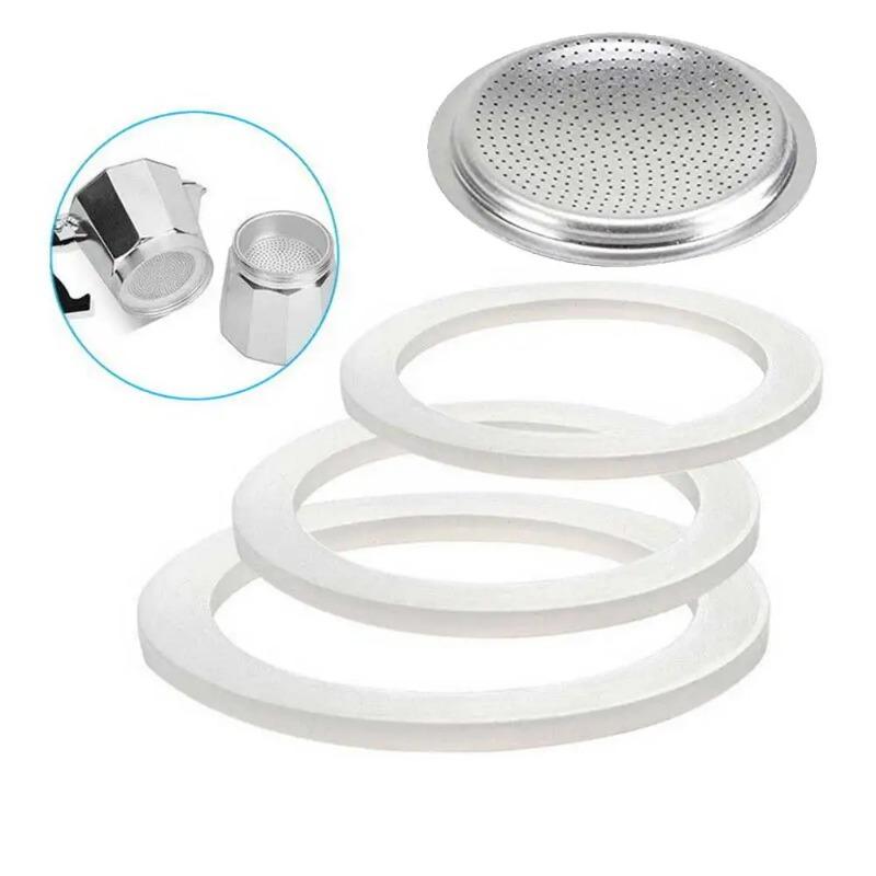 Coffee Rubber Ring Gasket Filter Kit Gasket Seal Silicone Rubber for Moka Pot Espresso Machine Parts