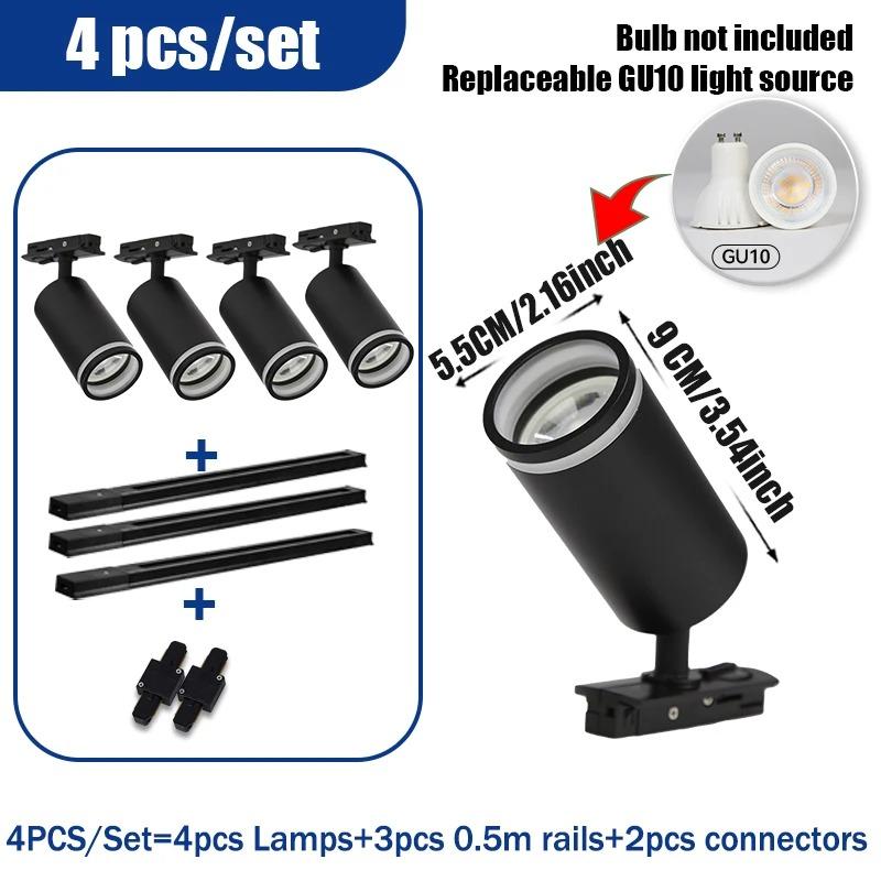 Светодиодный трековый светильник для магазина одежды GU10 Focus Rail Spot DIY Bulb Design Fixture Shop Home Kitchen Track Lamp Source lane Spotlight