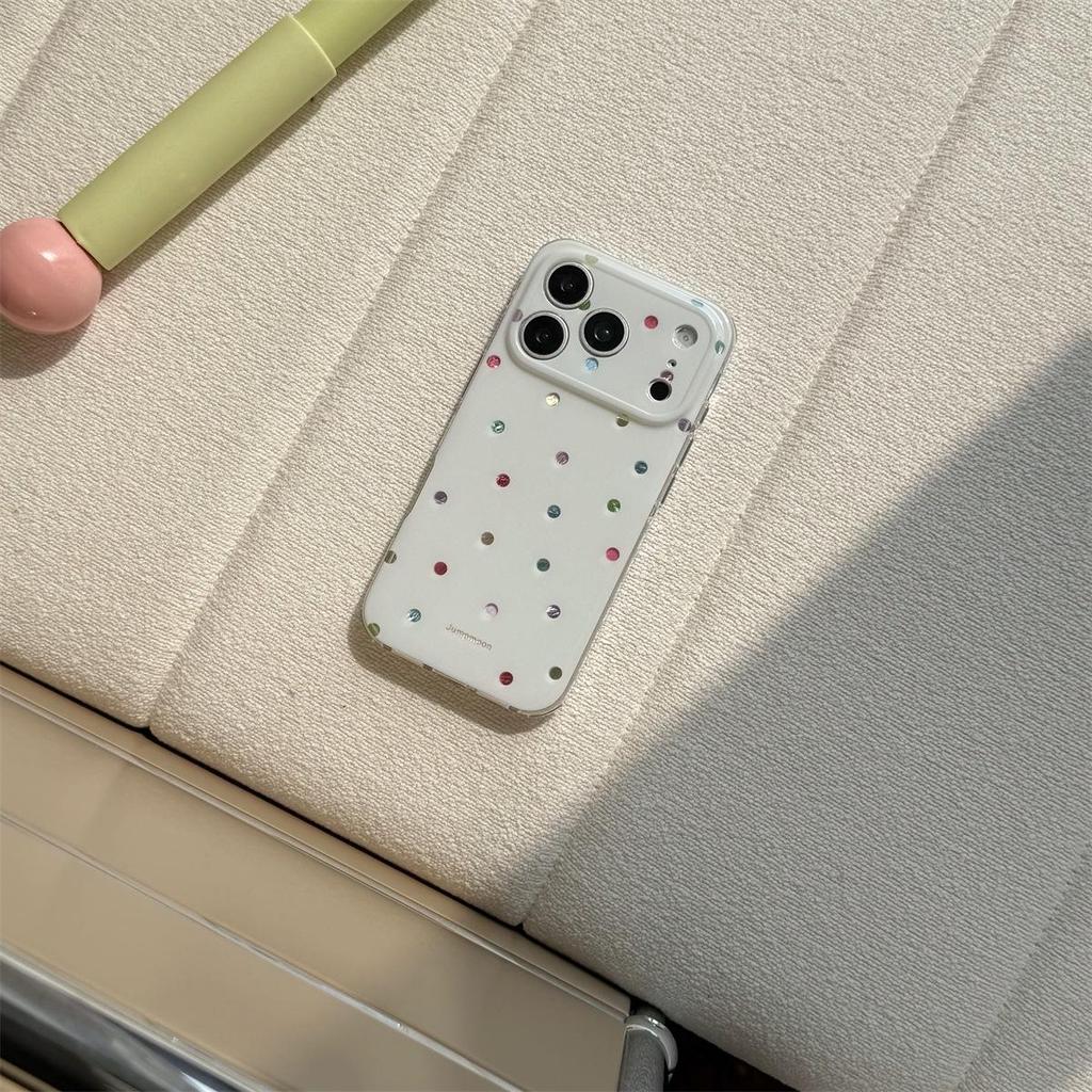 Позолоченный цветной чехол в горошек с защитой от падения для iPhone 15/17/16 PRO MAX