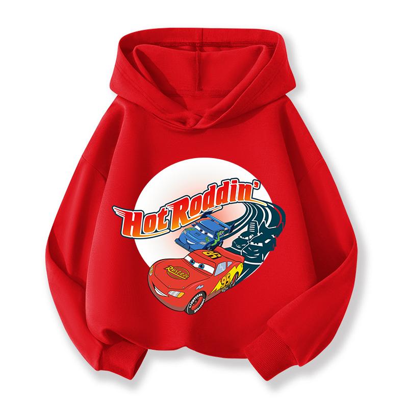 Car Movie Kids Hoodies Kawaii Cartoon Character Printed Tops Boys Winter Casual Sports Long Sleeves Autumn Children Clothing