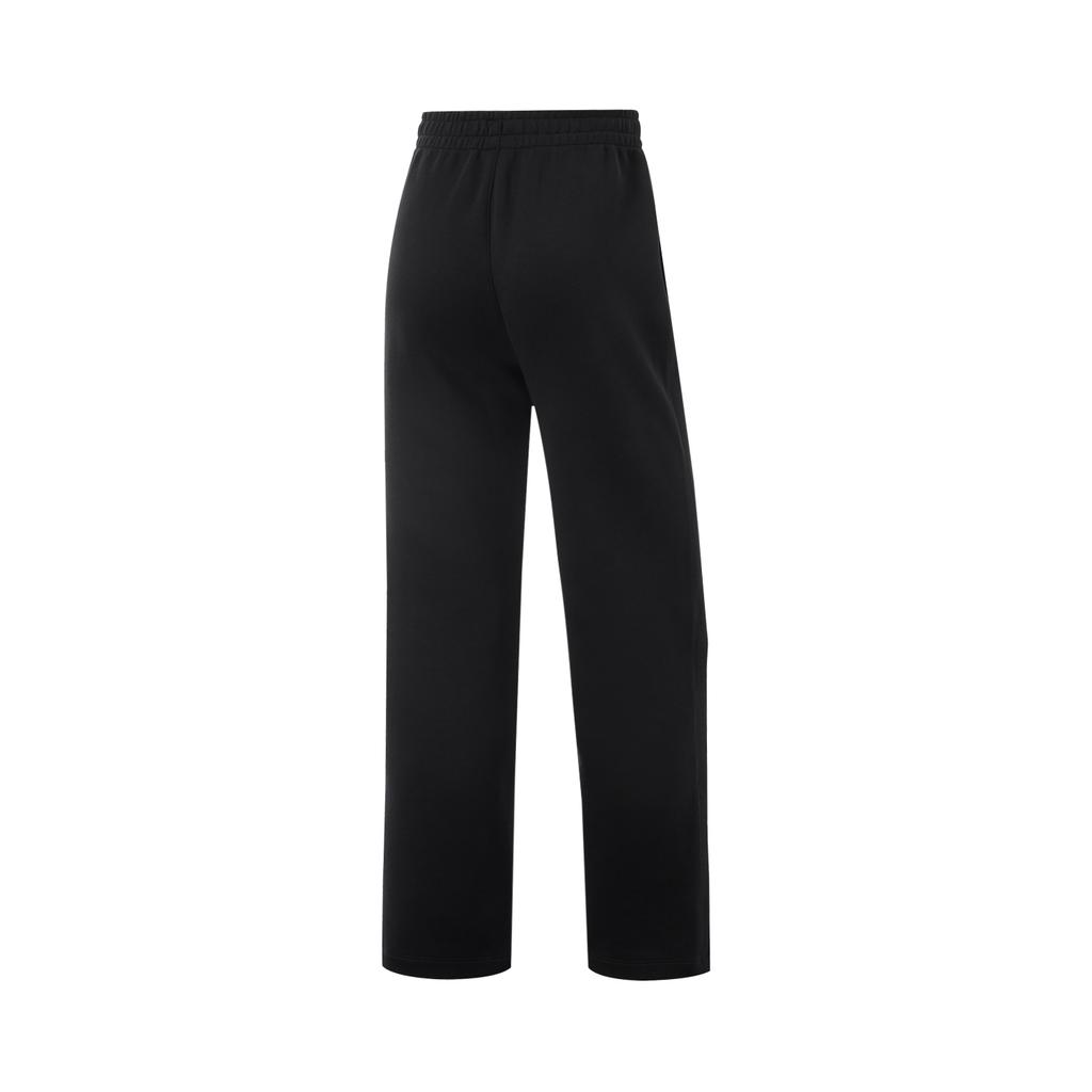 Li Ning Fitness Series однотонные дышащие спортивные длинные брюки со средней талией, женские брюки черного цвета AKLV042-2