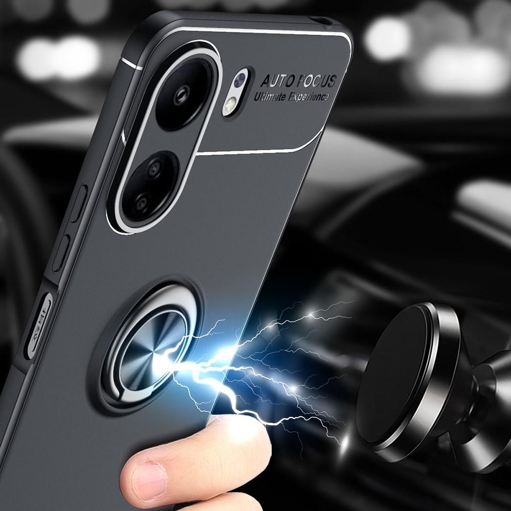 KickStand Finger Ring Case for Xiaomi Redmi 13 / Poco C65, Black