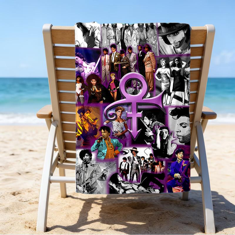 proof beach towel with a Purple Rain4 pattern - soft,absorbent,quick-drying,machine washable - perfect for swimming,camping,bathing