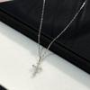 925 Sterling Silver Cross Choker Necklace with Diamonds for Women – High-End, Trendy, Versatile, and Stylish.