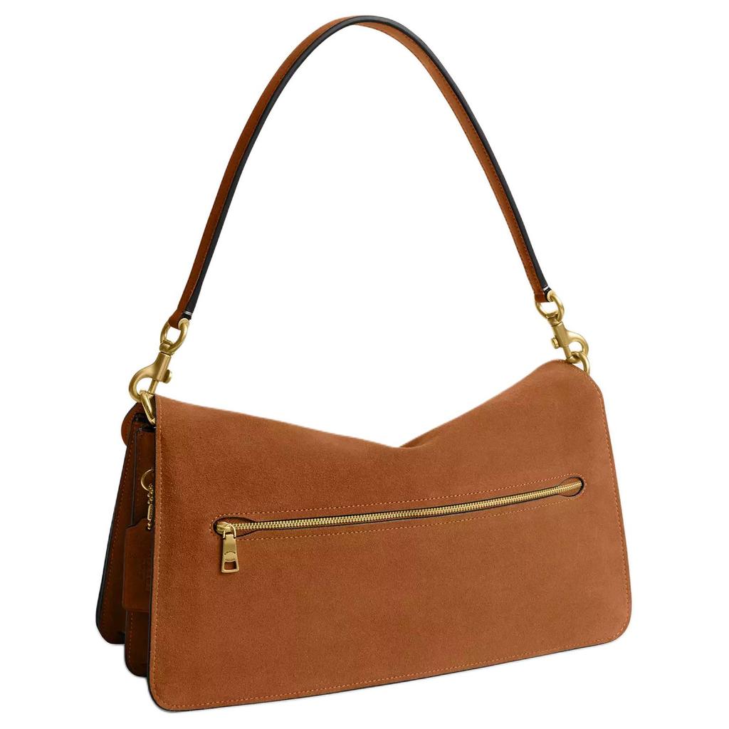 Coach Tabby 36 Logo Suede Shoulder Bag Large Women shoulder bag Caramel CEM12-B4CAR