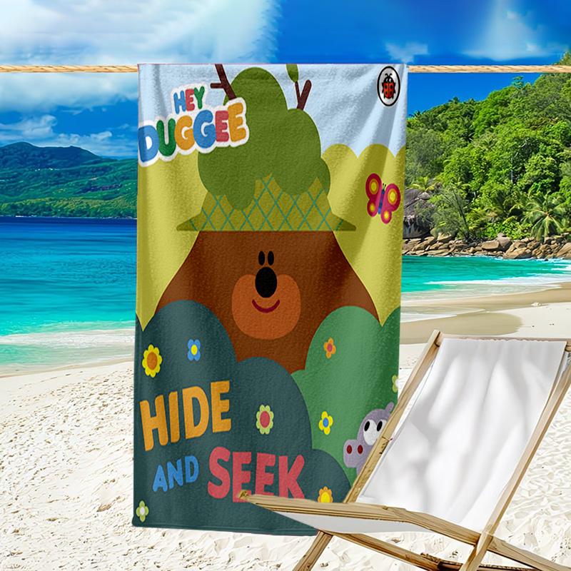 1pc Hey Duggee4 Beach Towel, Beach and Seaside Swimming Pool Equipment, Fashion Pattern, Rectangular, Travel Essentials