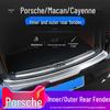 Stainless Steel Trunk Sill Strips for Porsche Macan & Cayenne Rear Bumper Interior Mods