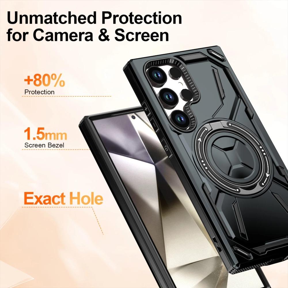 Магнитный держатель с вращением на 360° Бронированный чехол для Samsung S26 Ultra S22 S23 S24 S25 Ultra Plus S25 FE A15 A36 A56 Ударопрочная крышка